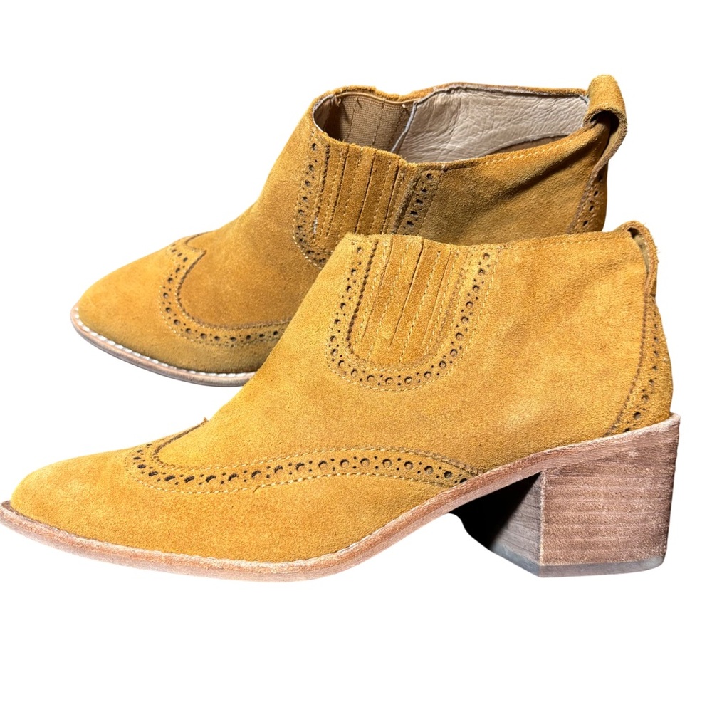 Madewell | The Grayson Brogue Chelsea Boot Suede Camel Tan Western Boho Style 8